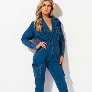 AKIRA "ROAD TRIP" DENIM JUMPSUIT